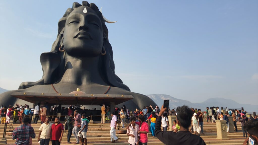 A beautiful picture of Adiyogi Statue at Coimbatore from close, oozing peace and calmness.